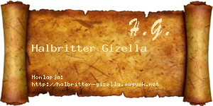 Halbritter Gizella névjegykártya
